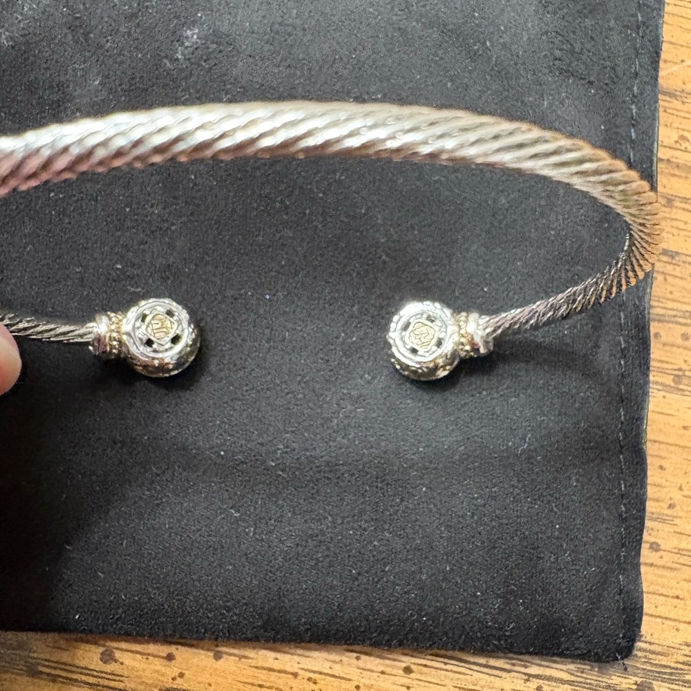 Brighton Silver Cable Bracelet with Gold Accents - Picture 3 of 5